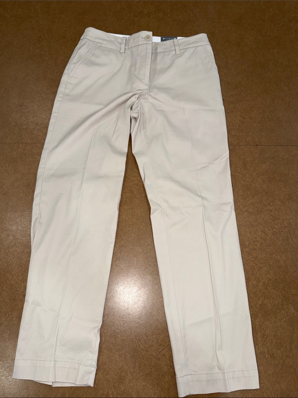 NWT Talbots Cream Straight-Leg Perfect Chino Pants • Size 6 PETITE